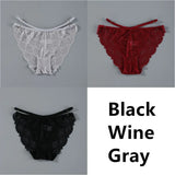 Lace Panties Ice Silk Seamless Panty Women Low Rise Sexy Transparent Floral Briefs Soft Cotton Crotch Underpants