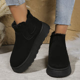 Plus Velvet Round Head Cover Snow Boots Women 44 Thick-Soled Loose Belt Plus Velvet Cotton Shoes