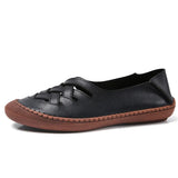 big size 45 genuine leather Boat Shoes Casual women shoes woman easy for walking comfortable