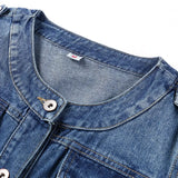 new women's jacket round neck casual short jacket large size denim jacket female