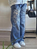 Vintage Washed Heart Print Jeans- Outfit