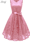 2023 Summer New Women's Lace Dresses Floral Crochet Hollow Out Vestido Patchwork Casual Slim Office Party