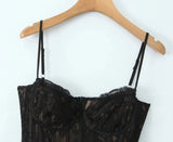Black Lace Corset Style Satin Ball Gown Mini Dress- Outfit