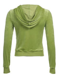 Velvet Zip Up Hoodie- Outfit