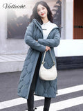 2022 New Parkas Women Winter Jacket Snow Wear Long Coat Hooded Warm Parka Female Hooded Cotton Padded Jackets