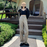 Zingj New 2024 Ladies Will Wear Everything With A Straight Tube And Show Skinny Khaki Pants-Outfit