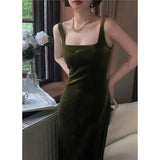 Women Summer Fashion Sexy Party Birthday Black Velvet Tank Dress Women New Slim Female Party Clubwear