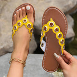 Zingj Flat Slippers Female 2024 Summer Herringbone Toe Bohemian Beach Cool