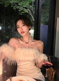 Vintage Luxury Midi Dresses for Women 2023 Autumn New France Sexy Fashion Slim Bandage Party Wedding Formal Female