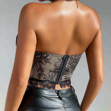 Hottie Sexy Steel Ring Fish Bone Repair Waist Lace Breast Small Vest