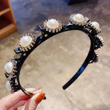 Alice Pearls Elegant Hairbands Men Women Sports Headband Double Bangs Hairstyle Make Up Hairpins Fashion Hair