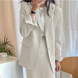 Fan Chic Suitcase Women's New Women's High Waist Half-Sclot Professional Commuting Two-Sleeves In The Spring And Autumn