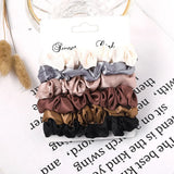 Set Scrunchies Hair Ring Candy Color Hair Ties Rope Autumn Winter Women Ponytail Hair Accessories 4-6Pcs Girls Hairbands