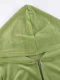 Velvet Zip Up Hoodie- Outfit