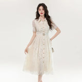 Dress 2025 Explosion New High-End Embroidery Long-Term Collection Waist Thin