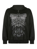 Goth Graphic Oversized Hoodie- Outfit