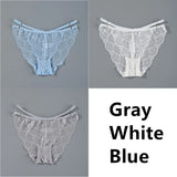 Lace Panties Ice Silk Seamless Panty Women Low Rise Sexy Transparent Floral Briefs Soft Cotton Crotch Underpants