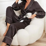 Zingj Female Autumn / Winter Ice Lace Long Sleeve Trousers Suit Women's Home