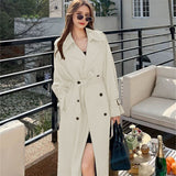 Women's Long-Term 2025 Spring And Autumn New Korean Version Of Large-Size Small Man Popular British Wind Coat Over The Knee