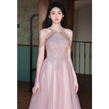 Pink Evening Dress Birthday Ceremony High-End Light Luxury Small Toast Bride High-End Engagement