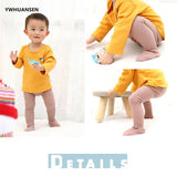 0 to 6 Yrs Cotton Double Needle Tights For Children Spring Autumn Winter Pantyhose Boys Girls Solid Candy Color
