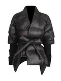 Wind 2025 Winter New Splicing Knit Cuffs Primary Personality Cut Cotton Clothes Padded Coat