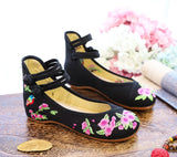 Zingj Dancing Shoes, Leisure Walk, Ethnic Wind, Embroidered Cloth Shoes, Spring And Autumn, Women's Shoes, Single