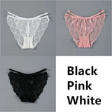 Lace Panties Ice Silk Seamless Panty Women Low Rise Sexy Transparent Floral Briefs Soft Cotton Crotch Underpants