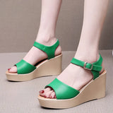 Toe-Word High Heels 8CM Slope And Women's Waterproof Table Comfortable Loose Cake 33-43 Black Hollow