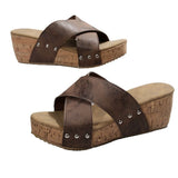 Cross-Slippers With Thick Bottom Slippers Female Toe Loose Cake And Retro Beach Cool Slippers