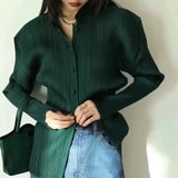Folded Autumn New Solid Color Chinese Buckle Coat Shirt Daily Fashion Good Dress