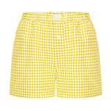 Summer New Ladies Leisurely Comfortable High-Waisted Broad-Legged Retro Lattice