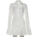 2025 Fashion Trend Women's New Collar V Collar Horn Sleeve Mesh Repair
