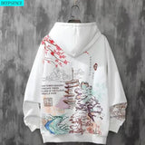 Style Men Hoodie Plus Velvet Harajuku Style Sweatshirt Loose Hoodie Trendy Brand Hip-Hop Student Hoodie