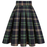 Uniform Student 3XL Vintage Women Pleated Skirts Plaid Print 2022 Midi 50s 60s Rockabilly Pin Up High Waist Summer