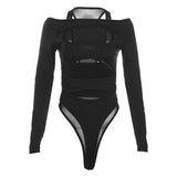 Autumn Fashion Trend Women's New Long-Sleeved Hollow Body Open Umbilly Solid Color