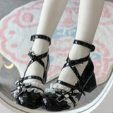 Lace Round Head Bow Lolita High-Heeled Lolita Shoes 2025 New Soft Sister Cute Little Leather