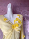 Zingj Design Handmade Crocheted Three-Dimensional Flower Yellow Sweater Female Art Born Loose Lazy Lazy Sense Knit Hood