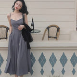 New Elegant Spaghetti Strap Midi Dress Women Sexy Casual Party Fashion