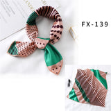 Square Silk Scarf Women Fashion Print Small Neck Scarfs Office Lady Hair Band Foulard Hand Kerchief Female Bandana