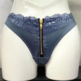 VS Zipper Sexy Cheeky Panty Sexy Women's Underwear Erotic Low Waist Satin Panties Sex Mesh Seamless