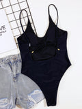Zingj Single Swimsuit 2023 Outer Single Bikini Solid Color Ladies One Piece
