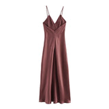 Women's Clothing 2025 Spring New Sleeveless Temperament Silk-Sense Silk-Sense-Backed V-Necked