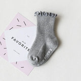 0 to 4 Yrs Ruffle Edge Non-Skid Cotton Socks with Grip For Kids Toddlers Baby Girl Boneless Socks Four Seasons