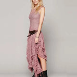 Station Fashion Women's Fashion Style Irregular High And Low Lace Skirt Sexy Long