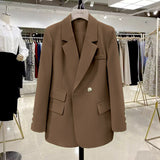 Spring And Autumn New 2025 Korean Blazer Female Niche Temperament Long-Sleeved Casual Retro Top