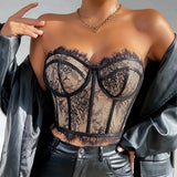 Hottie Sexy Steel Ring Fish Bone Repair Waist Lace Breast Small Vest