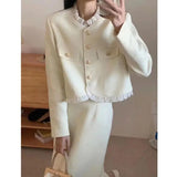 Korean Drama Floral Two Piece Dress Set Career Stylish 2023 Autumn New Neutral Mature Ins Style Women Office Fashion