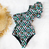Sexy Solid Yellow One Piece Swimsuits For Female One Shoulder Women Swimwear Push Up Bathing Suits Bodysuits Beach