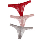Sexy Lace Thong Low Waist Lace Transparent Panties Women Hollow out Breathable G String Briefs Bow Underwear